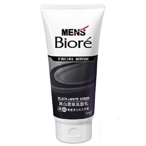 MEN'S BIORE BLACK & WHITE SCRUB FACIAL WASH 100G NEW ARRIVAL - Image 1 of 1