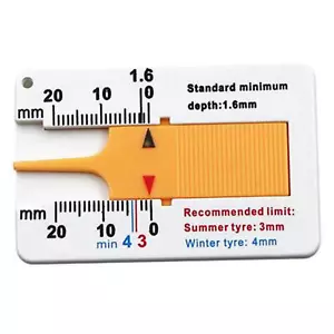 Yellow Tire Tread Depth Gauge 0 To 20mm Depth Gauge Tire Caliper Measuring Tool - Picture 1 of 10
