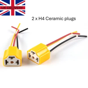 2pcs 9003 HB2 H4 Female Ceramic Car Headlight Bulb Lamp Connector Plug Socket UK - Picture 1 of 4