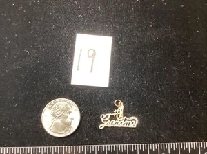 14k Yellow Gold Estate Pendant Charm Necklace Solid #1 Grandma Signed KC ? Neat - Picture 1 of 17