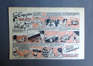 PUBLICITE ANCIENNE ADVERT CLIPPING 91017 LES ENQUETES DE MALATIN & WHISKY MALLAT - Picture 1 of 1