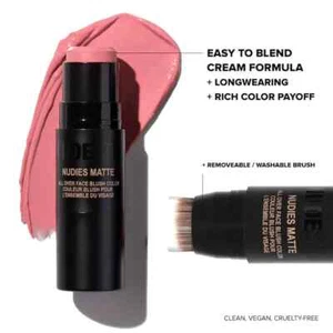 Neu NUDESTIX: NUDIES MATTE All Over Face Rouge Farbe Naughty N Spice volle Größe - Bild 1 von 5