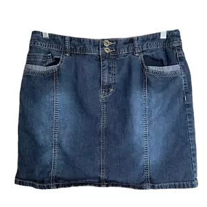 Christopher & Banks Damen Denim Minirock Größe 12 Blau Baumwollmischung - Bild 1 von 6
