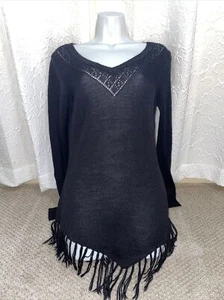 Peruvian Connection alpaca fringe sweater size medium M EUC - Picture 1 of 3