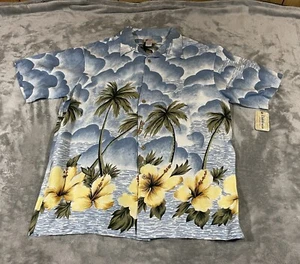 Cherokee Waikiki Wear Sz Large Short Sleeve Button Up Hawaiian Shirt Men's - Picture 1 of 14
