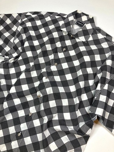 CAMICIA VERSACE J COUTURE VINTAGE '95 MONOTONA CHECK STAMPATA UOMO BOTTONE METALLO