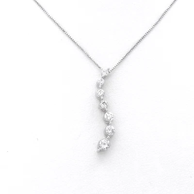 Collar Colgante Zales Oro Blanco 14K Diamante Life Is A Journey 18 pulgadas Foto 1 de 4