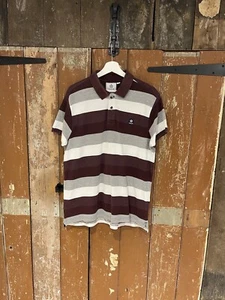 TOG 24 Polo Shirt Collared Multicoloured Striped Men's Size Large Short Sleeve - Picture 1 of 12