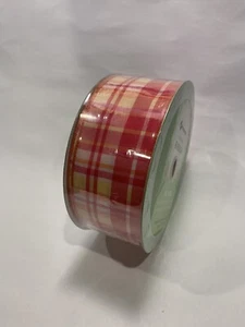 Member's Mark Premium Wired Ribbon 2.5" 50 Yds Red/Yellow Plaid - Picture 1 of 2