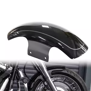 Hoprousa Front Fender for '18-later Harley Fat Boy Black Fender with Stripe - Picture 1 of 9