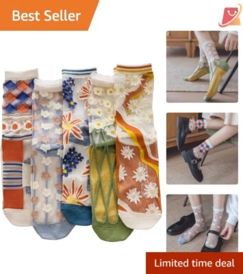 Mujeres Calcetines Transparentes Nylon Algodón Talla Única Malla Encaje Tul Moda Informal Regalo Foto 1 de 4