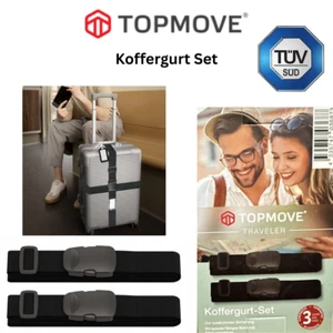 Set di 2 cinghie per valigia Travel Belt di TOPMOVE TRAVELER, nere, (NUOVE & IMBALLO ORIGINALE) - Foto 1 di 7