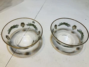 Gold Rimmed Small Holiday Serving Bowls - Picture 1 of 3
