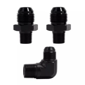 4AN 6AN 8AN 10AN to 1/4" 3/8" 1/2" NPT Male 90 Degree Fitting Straight Adapter - Picture 1 of 33