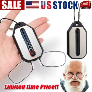 Ultra Thin Reading Glasses Nose Clip Optics Presbyopic +1.0 +1.5 +2.0 +2.5 +3.0 - Picture 1 of 6