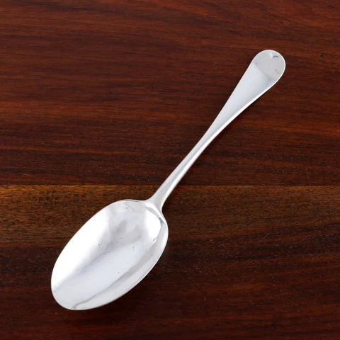 ROBERT PERTH ENGLISH GEORGE II STERLING SILVER SERVING SPOON 1749 HERALDIC STAR Cover