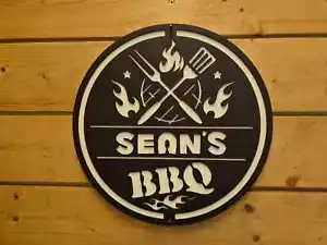 Large Personalised BBQ 3D Sign Wall art Hanging Custom Grill wood Plaque Painted - Picture 1 of 8