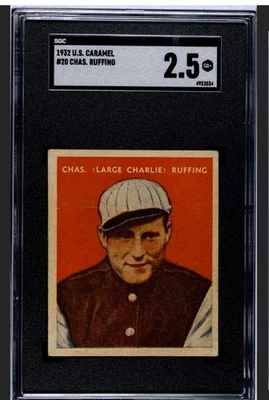 RED RUFFING 1932 U.S. CARAMEL SGC 2.5 ! *JUST GRADED ! *CENTERED ! *PRE GOUDEY ! - Image 1 of 2