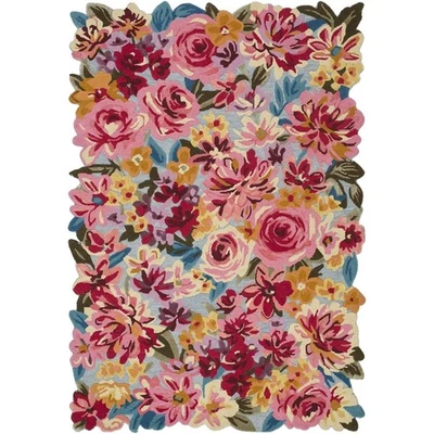 Cassia -  Multicolor Handmade Wool & Viscose Soft Area Rug Carpet - Image 1 of 4