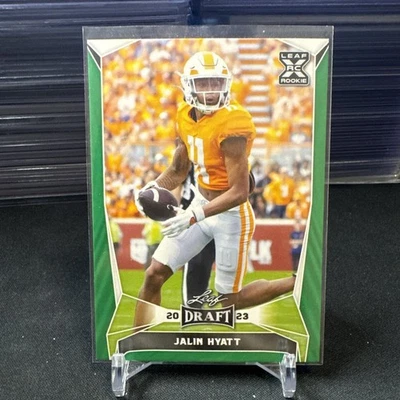 2023 Leaf Draft Green Jalin Hyatt #53 Rookie Card RC Tennessee New York Giants - Image 1 of 2