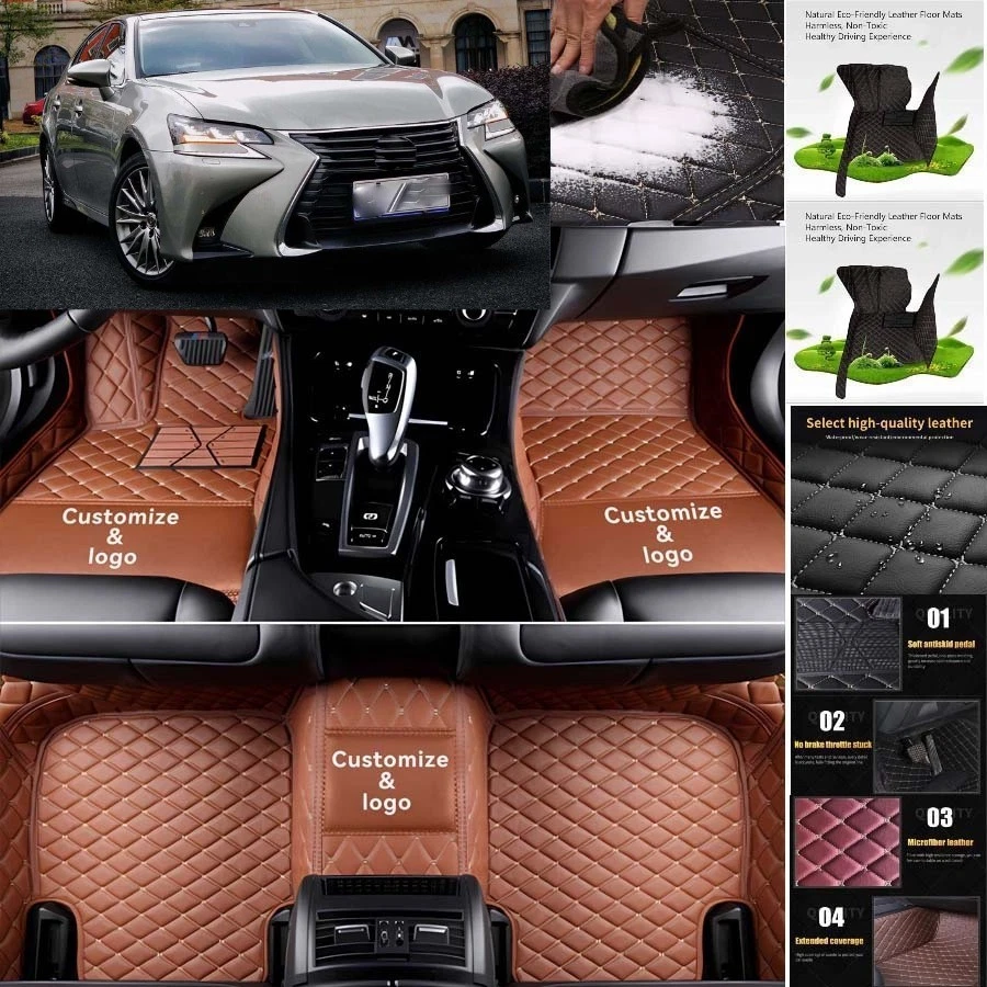 For Lexus GS Car Floor Mats Waterproof Auto Custom Liner Carpets PU Leather - Image 1 of 4