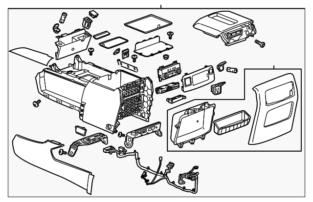 Consola de piso delantero GM Jet negra genuina 23264414 Foto 1 de 2