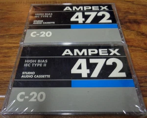 CINTAS DE CASETE SELLADAS EN BLANCO AMPEX 472 C20 HIGH BIAS STUDIO IEC TIPO II NOS - Imagen 1 de 3