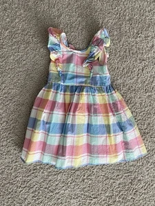 Tommy Bahama Little Girls Lined Colorful Plaid Midi Dress, Size 4T, Flowy, EUC - Picture 1 of 4