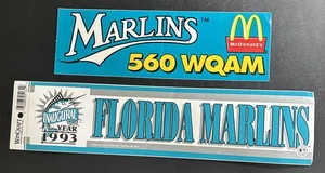 (2) PEGATINAS PARACHOQUES MLB INAUGURALES VINTAGE FLORIDA MARLINS 1993 - Imagen 1 de 4