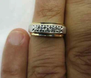 14 Karat Gold Diamant Ehering Diamant = 1/4 Karat F-VS2 4,50 Gramm - Bild 1 von 10