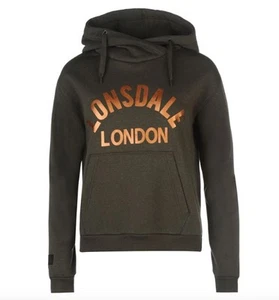 Lonsdale London Sweatshirt Hoodie Womens Khaki Green All Sizes New - Picture 1 of 2