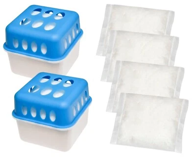 Invest 2x Luftentfeuchterbox inkl. 4x 400g Nachfüllpack Granulat Absorber