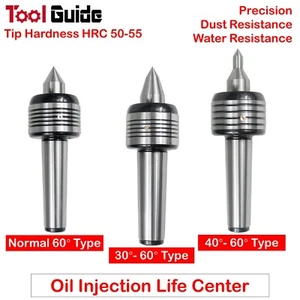 Oil Inject Revolving Lathe Live Center MT 2 3 4 Morse Taper 2-4 Triple Bearing - Picture 1 of 12