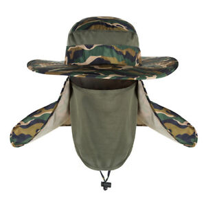 Men Camouflage Fisherman Hat Outdoor Sun Protection Casual Wide Brim Bucket Cap