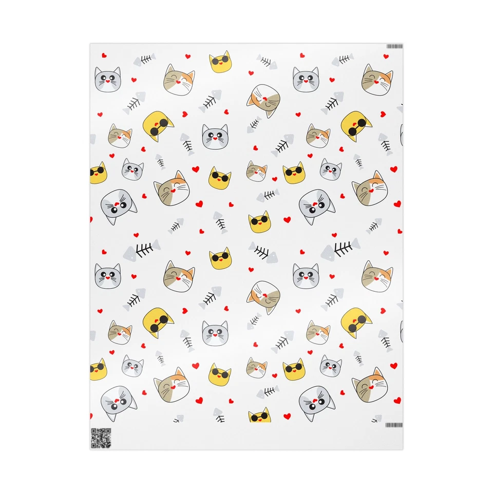 Cute Cat Wrapping Papers -Adorable Gift Wrap for Pet Lovers, Birthdays, Holidays - Image 1 of 1