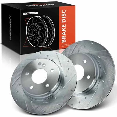 Drilled & Slotted Brake Rotors Rear for Mercedes-Benz C230 C320 CLK320 SLK280 - Image 1 of 4