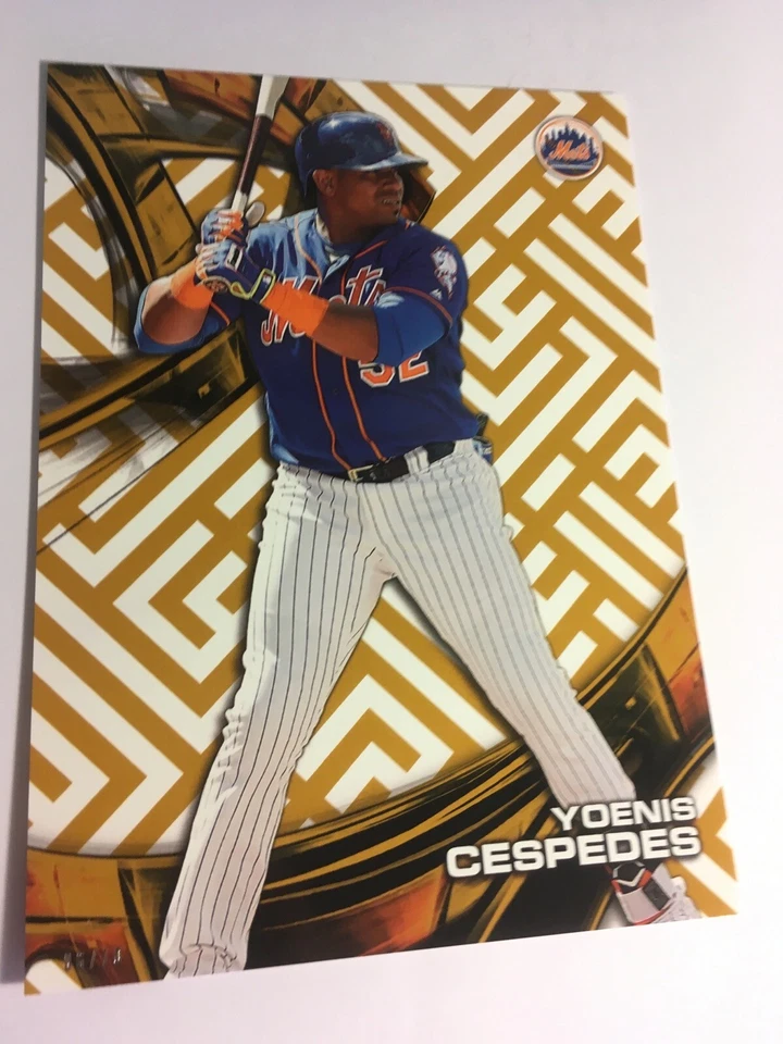 2016 Topps High Tek Jumbo 5x7 Yoenis Cespedes Mets HTYC #’d 06/10 Gold - Image 1 of 1