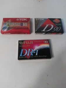 3 Blank Cassette Recording Tapes..Sealed...Ships Fast - Picture 1 of 4