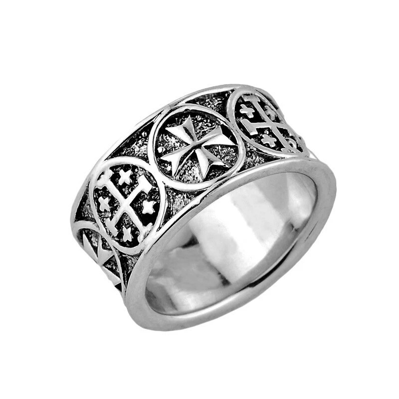 Sterling Silver Jerusalem Cross Band - Image 1 of 1