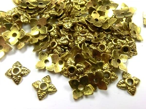100 Perlkappen Endkappen Perlenkappen 6mm Farbe gold für 6mm Perlen #S678 - Bild 1 von 1