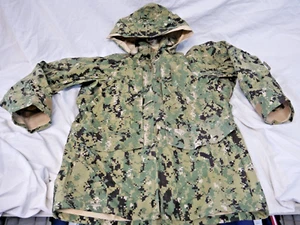 Camouflage Military Rain Jacket Coat Parka US USN Navy Working Type iii Sm Reg - Picture 1 of 8