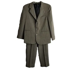 Van Heusen Boys Suit Two Piece Taupe Size 16 Regular Formal Wear Special Event - Picture 1 of 17
