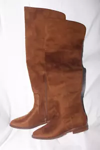 J.Crew Over the Knee OTK Boots in Rich Walnut Brown MicroSuede 7.5 ag056 NEW - Picture 1 of 5