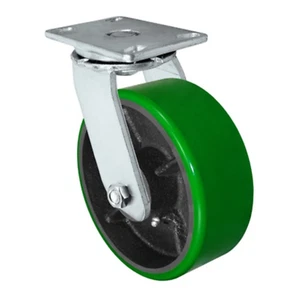 Choose Green Polyurethane on Iron Heavy Duty Casters - 2,000 to 2,500 lbs. - Picture 1 of 9