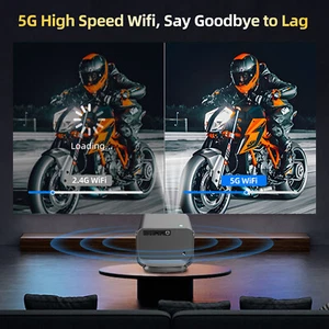 Smart LED 4K Projector Android 13.0 Home Theater 350ANSI Lumens Auto Focus1080P - Picture 1 of 18