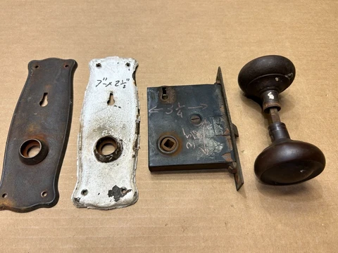 Antique Vintage Mortise Door Lock With Knobs No Key Cover