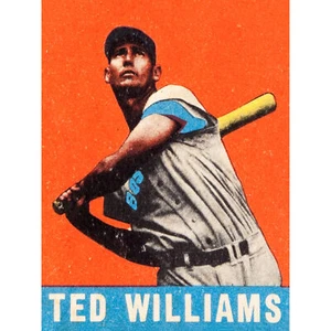 Blatt Ted Williams Baseballkarte Porträt großer Wandkunstdruck 18 x 24 Zoll - Bild 1 von 5