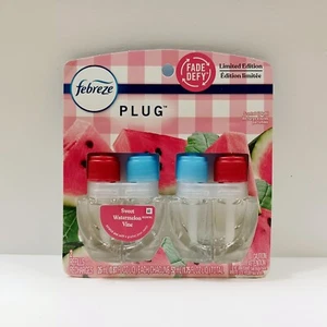 Febreze Sweet Watermelon Vine Scented Oil 2 Dual Refills Fade Defy Limited Ed - Picture 1 of 2