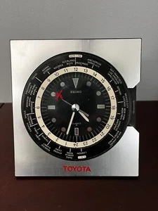 Rare! SEIKO Seikosha Toyota Promo World Time Quartz Desk Clock QZ335D Japan - Picture 1 of 16