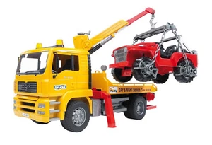 BRUDER - Camion 4x2 MAN TGA dépannage avec Jeep jouet BRUDER - 1/16 - BRU2750 - Foto 1 di 4